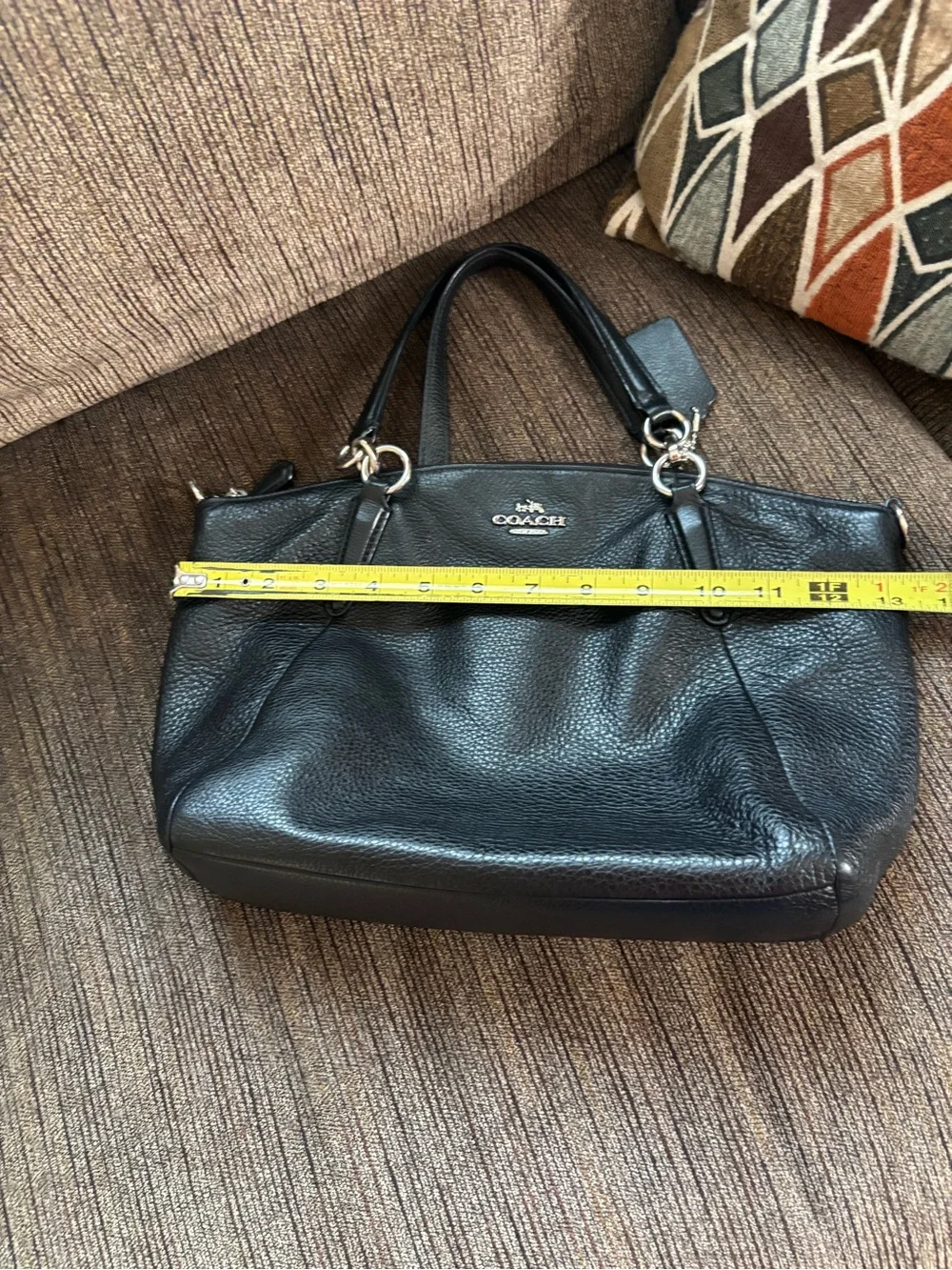 Coach Kelsey Black Pebbled Leather Satchel - Picture 5 of 7